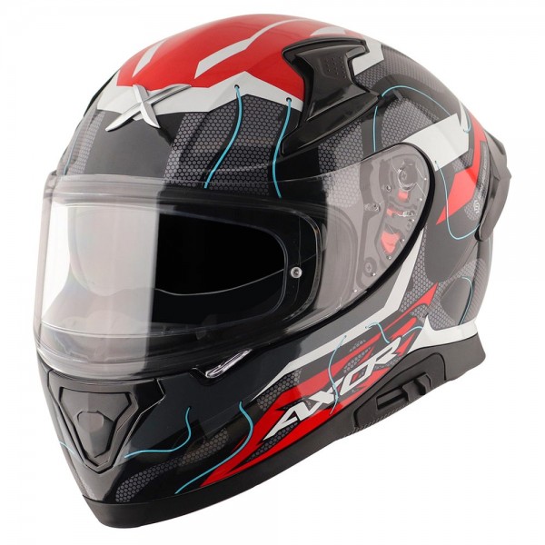 AXOR APEX DYNAMO GLOSS BLACK RED HELMET