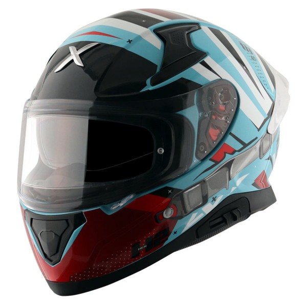 AXOR APEX HEX-2 GLOSS BLUE RED HELMET