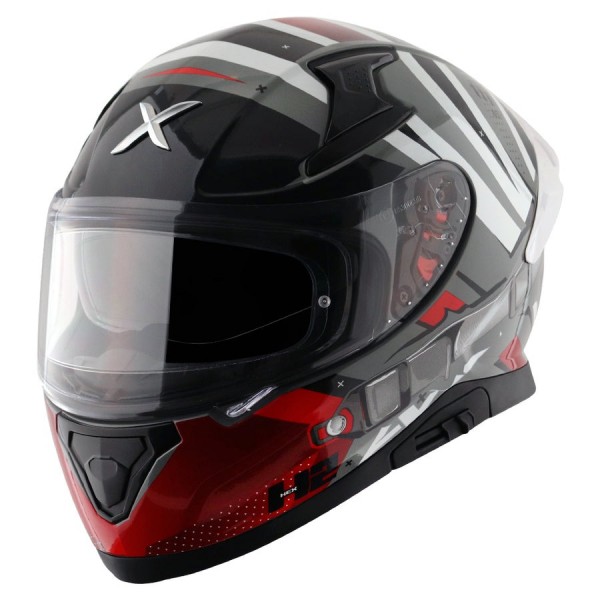 AXOR APEX HEX-2 GLOSS COOL GREY RED HELMET