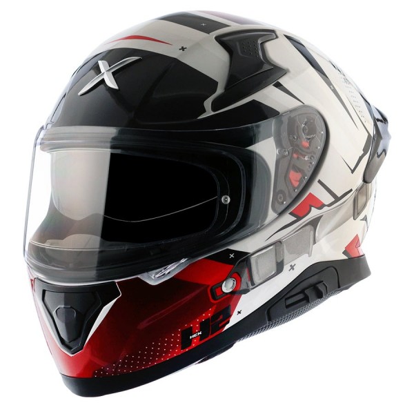 AXOR APEX HEX-2 GLOSS WHITE RED HELMET