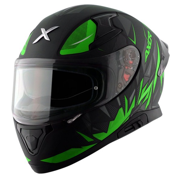 AXOR APEX HUNTER DULL BLACK NEON GREEN HELMET