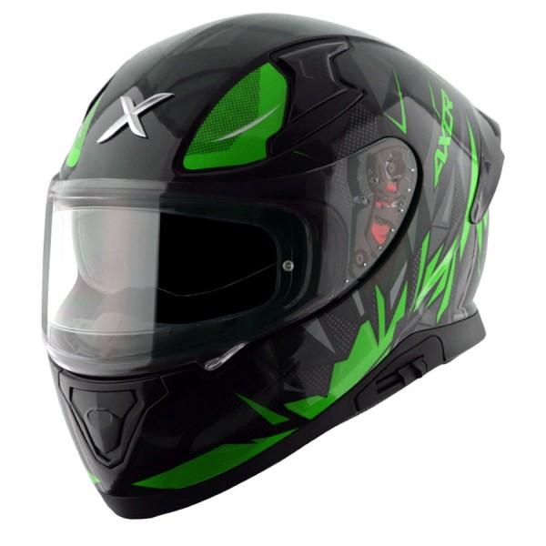 AXOR APEX HUNTER GLOSS BLACK NEON GREEN HELMET