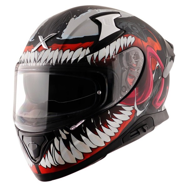 AXOR APEX MARVEL VENOM DULL BLACK RED HELMET