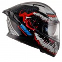 AXOR APEX MARVEL VENOM GLOSS BLACK RED HELMET