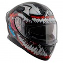 AXOR APEX MARVEL VENOM GLOSS BLACK RED HELMET