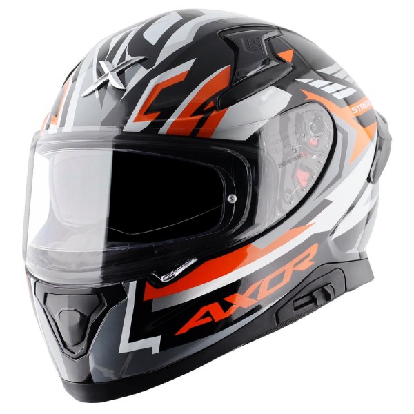 AXOR APEX STREAK GLOSS BLACK ORANGE HELMET