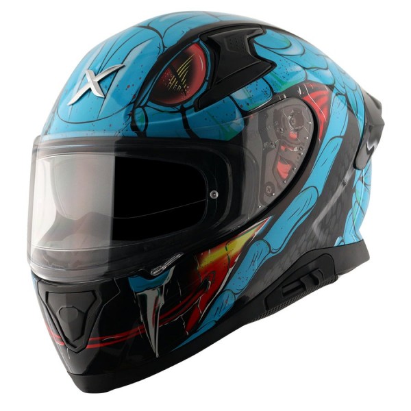 AXOR APEX VENOMOUS GLOSS BLACK NEON BLUE HELMET