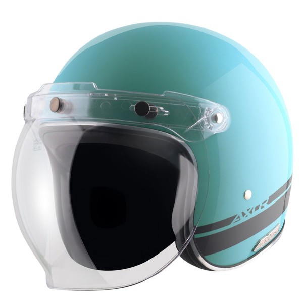 AXOR RETRO JET SPORTZ S13 BLUE BLACK HELMET