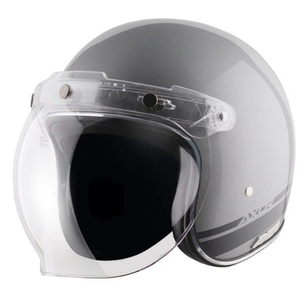 AXOR RETRO JET SPORTZ S13 ATHENA GREY BLACK HELMET