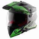 AXOR X-CROSS FLASH DUAL VISOR DULL COOL GREY GREEN HELMET