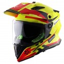 AXOR X-CROSS FLASH DUAL VISOR GLOSS NEON YELLOW RED HELMET