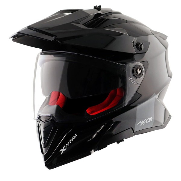 AXOR X-CROSS DUAL VISOR GLOSS BLACK HELMET