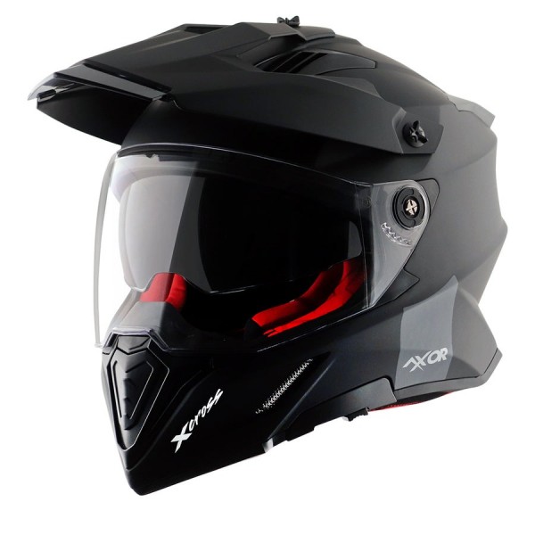 AXOR X-CROSS DUAL VISOR DULL BLACK HELMET