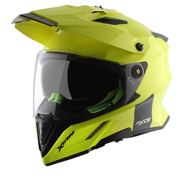 AXOR X-CROSS DUAL VISOR GLOSS NEON YELLOW HELMET