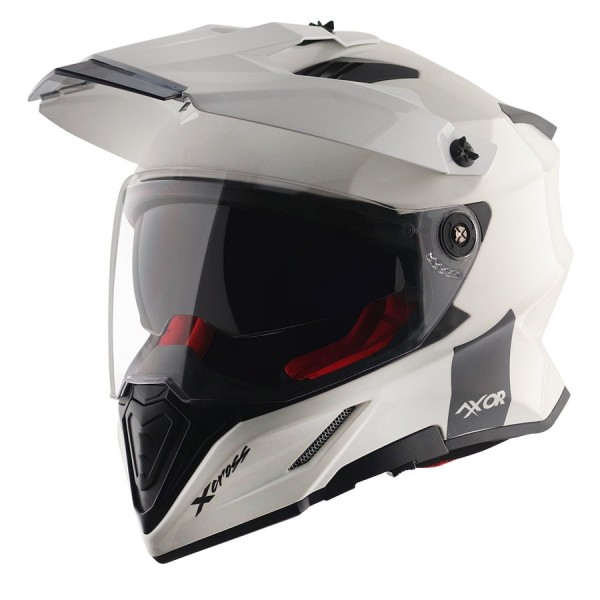 AXOR X-CROSS DUAL VISOR GLOSS WHITE HELMET