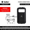 BOBO BM11H Fully Waterproof Bike Phone Holder (with Fast 15W Wireless Charger & USB-C Input/Output Port) Motorcycle Mobile Mount