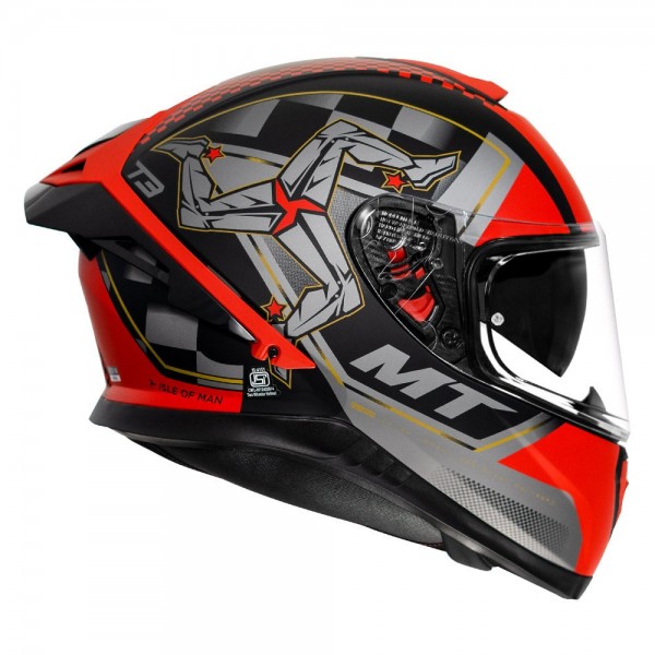 MT THUNDER3 PRO ISLE OF MAN MATT RED HELMET