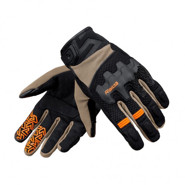 RAIDA DRIFT RIDING GLOVES KHAKI ORANGE