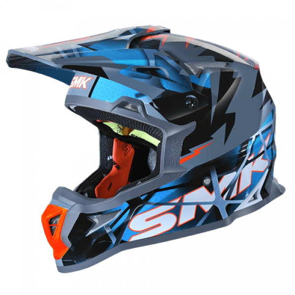 SMK ALLTERRA FULMINE GLOSS GREY BLUE WHITE (GL651) HELMET