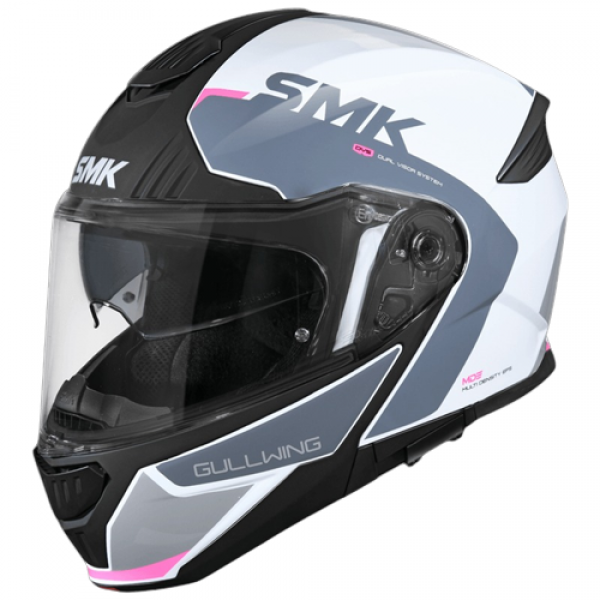 SMK GULLWING KRESTO GLOSS WHITE GREY PINK (GL169) HELMET