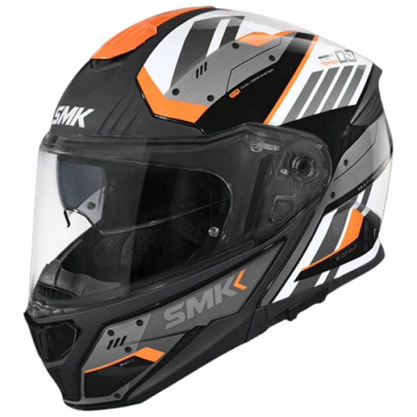 SMK GULLWING TEKKER MATT BLACK ORANGE WHITE (MA217) HELMET