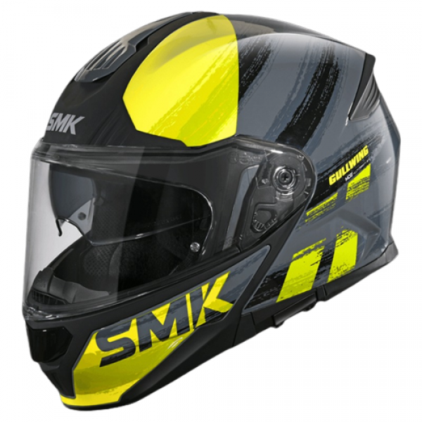 SMK GULLWING TOURLEADER GLOSS GREY YELLOW (GL646) HELMET 