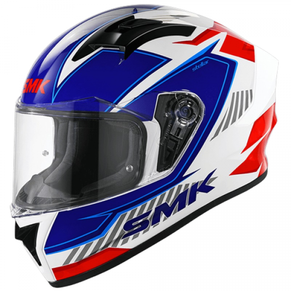 SMK STELLAR ADOX GLOSS WHITE BLUE RED (GL135) HELMET