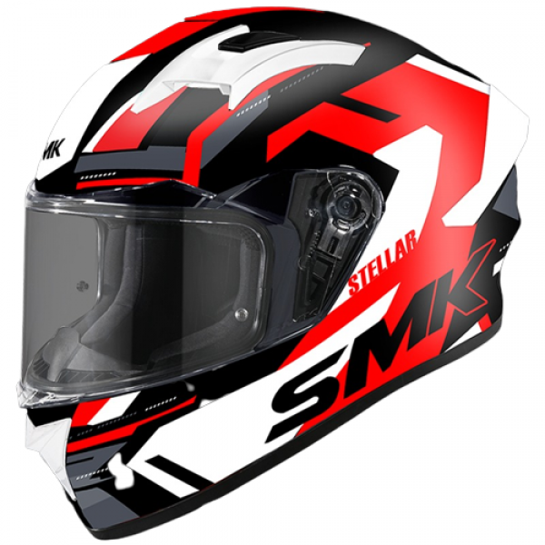 SMK STELLAR K POWER MATT BLACK RED WHITE (MA231) HELMET