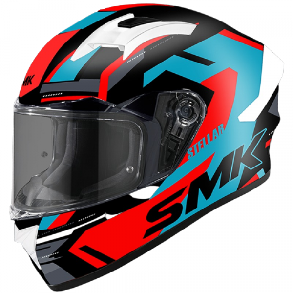 SMK STELLAR K POWER MATT BLACK BLUE RED (MA253) HELMET