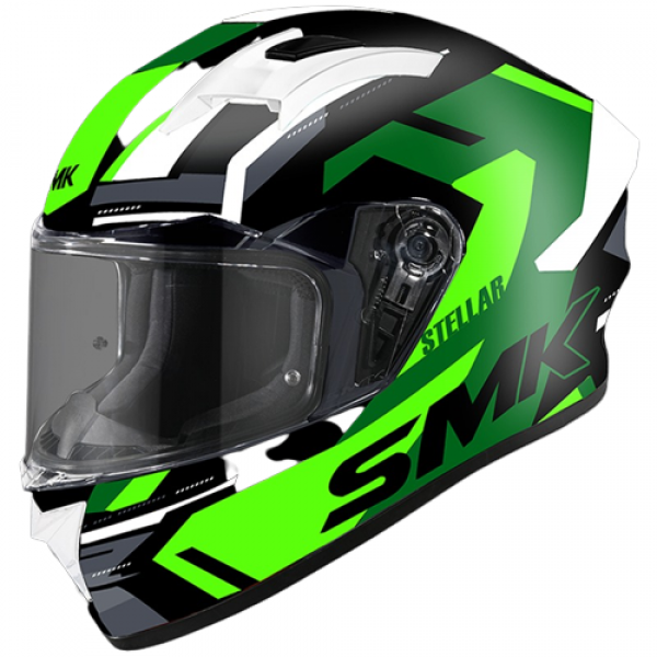 SMK STELLAR K POWER MATT BLACK GREEN GREY (MA286) HELMET