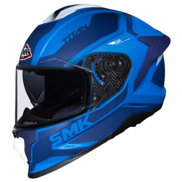 SMK TITAN AROK MATT BLUE WHITE (MA551) HELMET