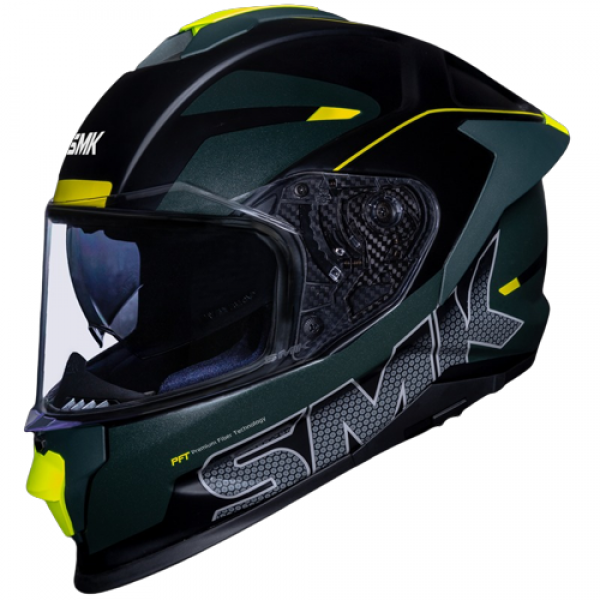 SMK TITAN FIREFLY MATT BLACK GREEN YELLOW (MA284) HELMET