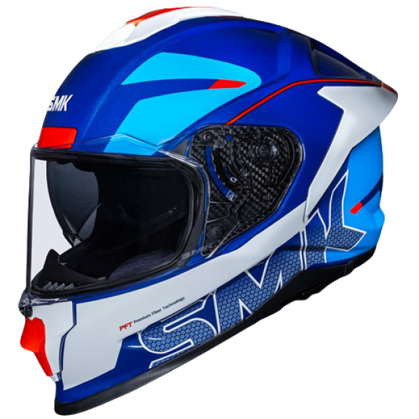 SMK TITAN FIREFLY MATT WHITE BLUE RED (MA513) HELMET