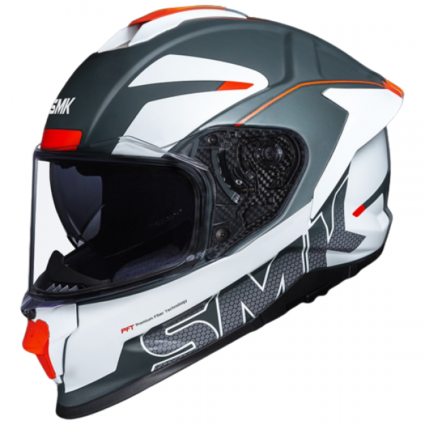 SMK TITAN FIREFLY MATT WHITE GREY RED (MA613) HELMET