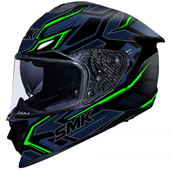 SMK TITAN PANTHER GLOSS BLACK BLUE GREEN (GL258) HELMET