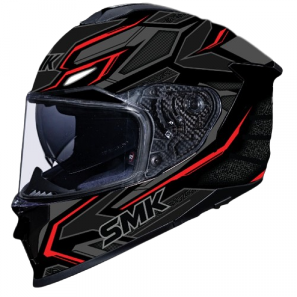 SMK TITAN PANTHER MATT BLACK GREY RED (MA263) HELMET