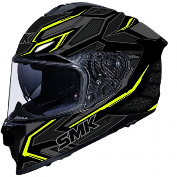 SMK TITAN PANTHER MATT BLACK GREY YELLOW (MA264) HELMET