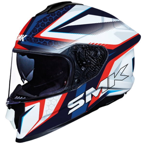 SMK TITAN SLICK GLOSS WHITE BLUE RED (GL153) HELMET