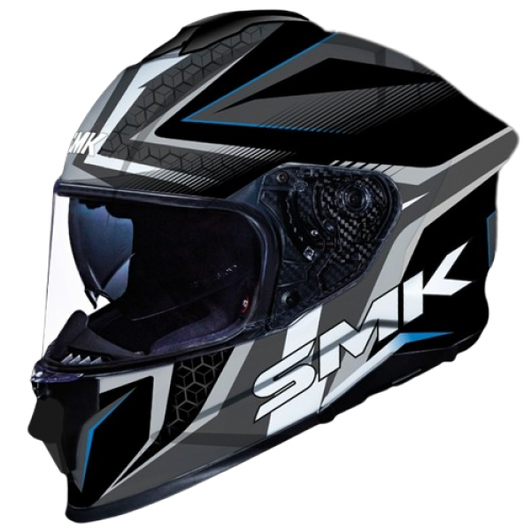 SMK TITAN SLICK GLOSS BLACK GREY BLUE (GL265) HELMET