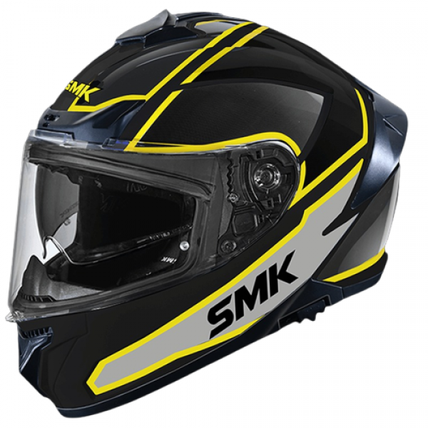 SMK TYPHOON AEGIS MATT BLACK GREY YELLOW (MA264) HELMET