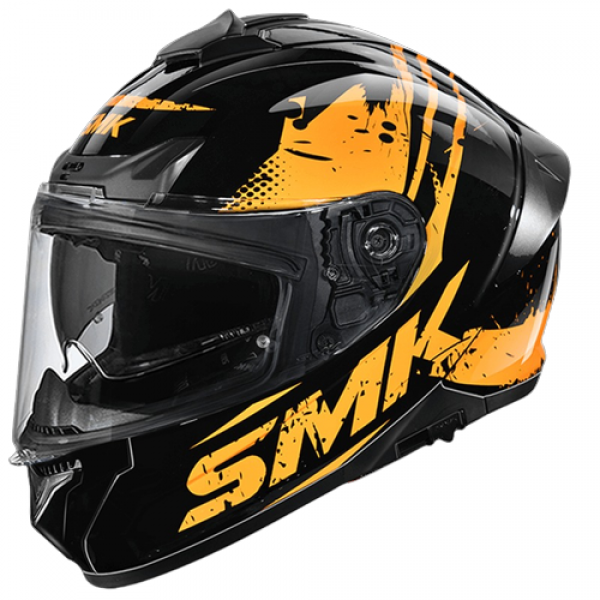 SMK TYPHOON GRUNGE GLOSS BLACK ORANGE (GL627) HELMET