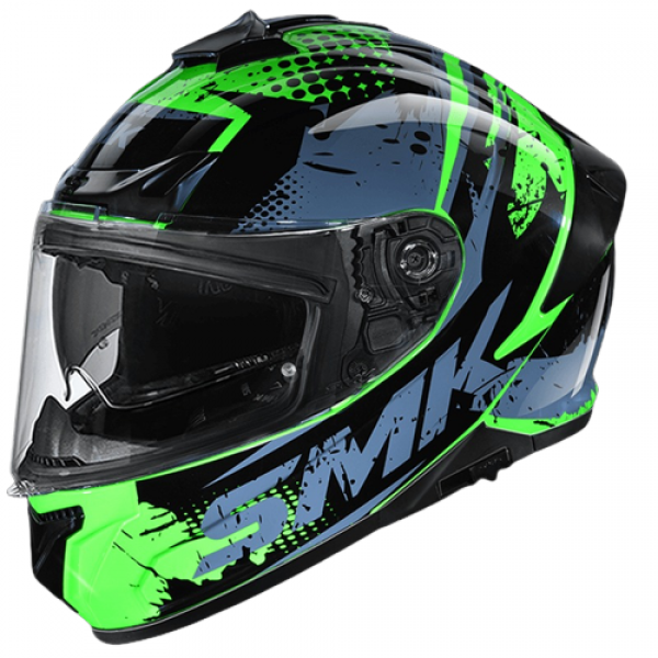 SMK TYPHOON GRUNGE MATT GREEN BLACK GREY (MA826) HELMET