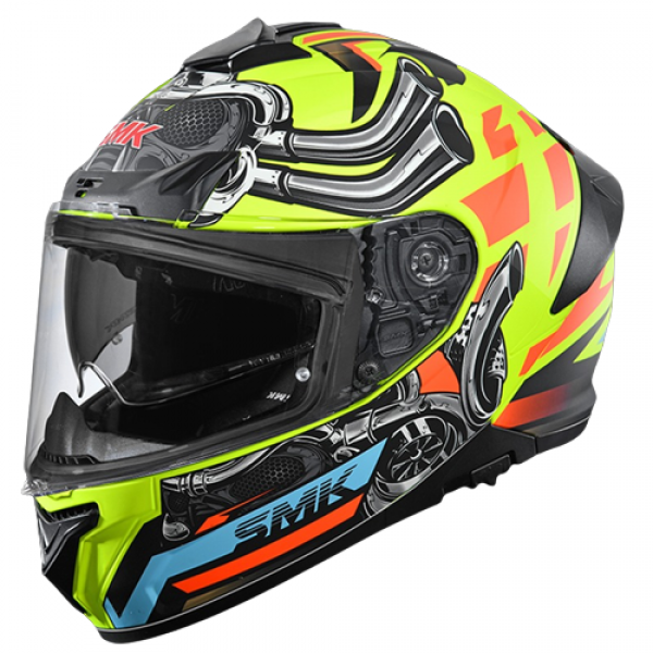 SMK TYPHOON MOTORHEAD GLOSS YELLOW ORANGE BLACK (GL476) HELMET