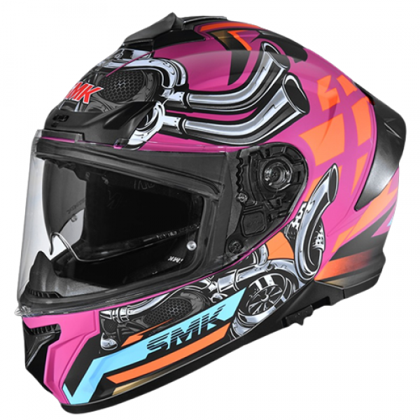 SMK TYPHOON MOTORHEAD GLOSS PINK ORANGE (GL976) HELMET