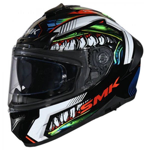 SMK TYPHOON RAPTOR MATT BLACK WHITE RED (MA213) HELMET