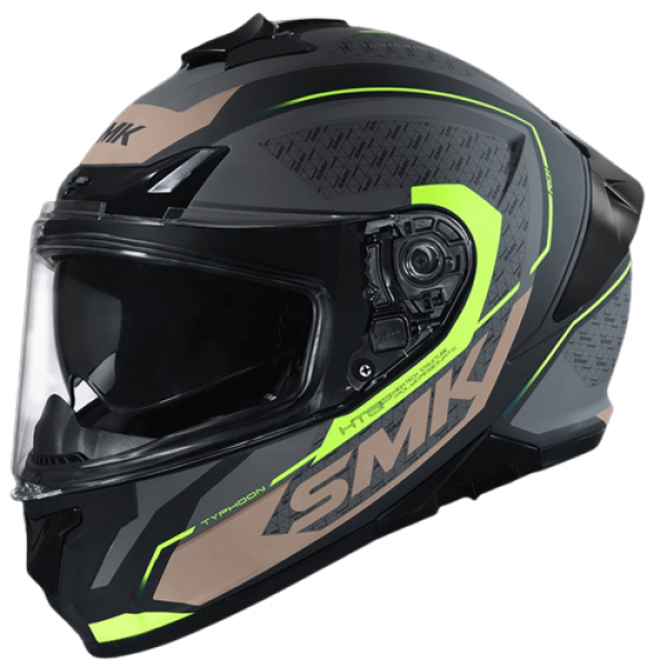 SMK TYPHOON RD1 MATT BLACK GREY YELLOW (MA264) HELMET