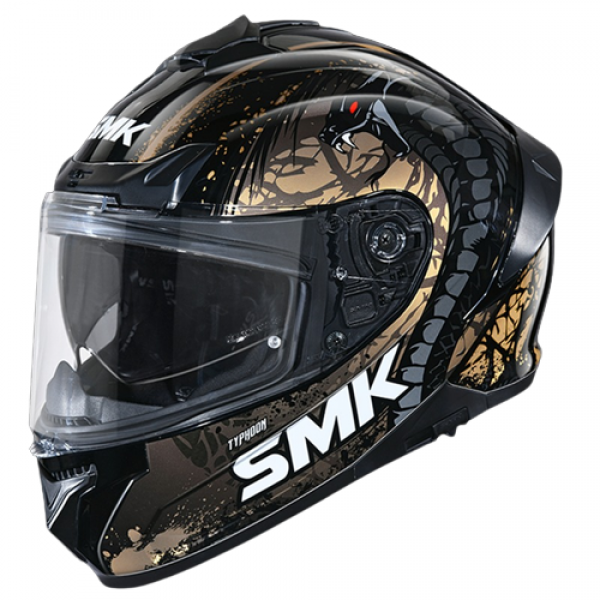 SMK TYPHOON REPTILE GLOSS BLACK GOLD (GL277) HELMET