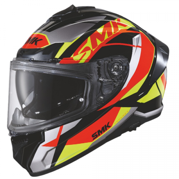 SMK TYPHOON STYLE GLOSS BLACK RED YELLOW (GL234) HELMET