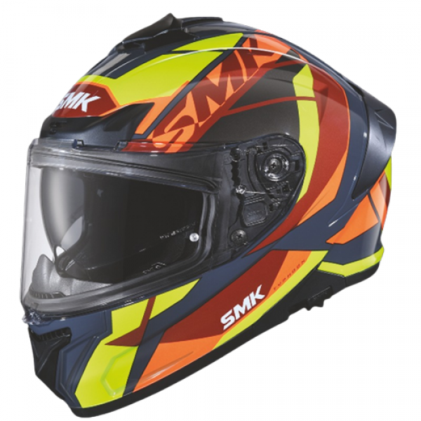 SMK TYPHOON STYLE GLOSS BLACK YELLOW GREY (GL247) HELMET