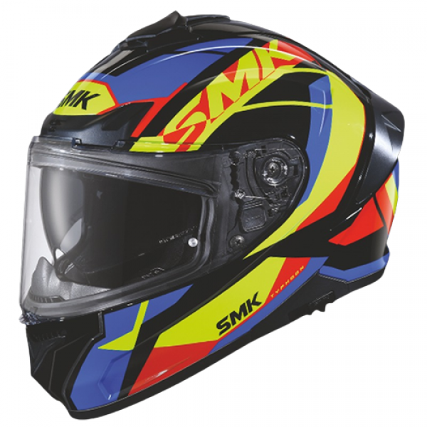 SMK TYPHOON STYLE GLOSS BLACK BLUE YELLOW (GL254) HELMET